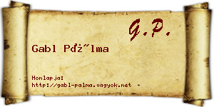 Gabl Pálma névjegykártya